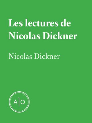 cover image of Les lectures de Nicolas Dickner